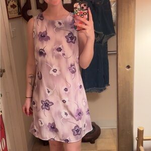 Floral Purple Sleeveless Dress